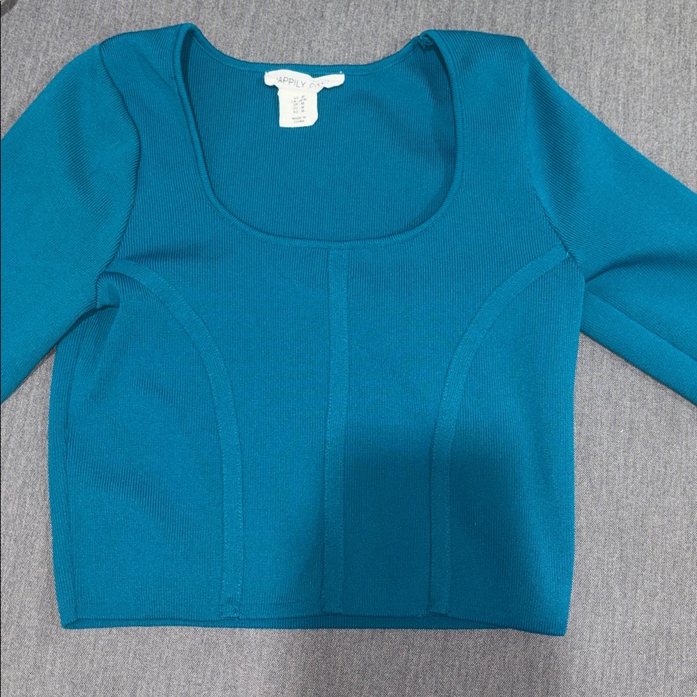 Teal Scoop Neck Top